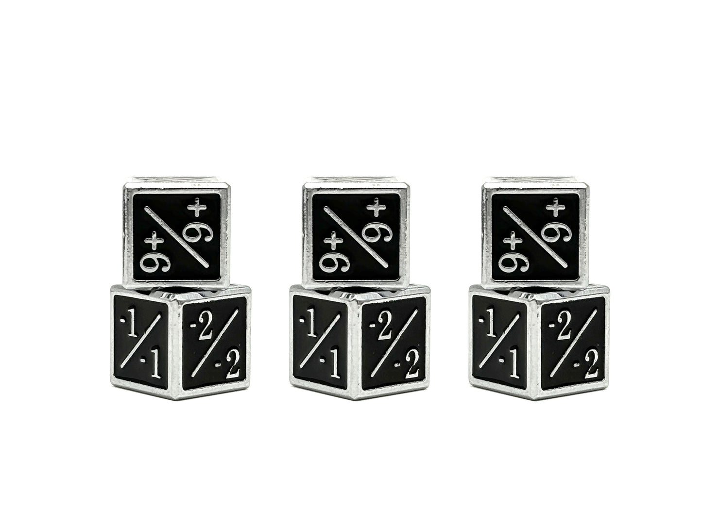 Black +1/+1 MTG Counter Dice Set (6pc)