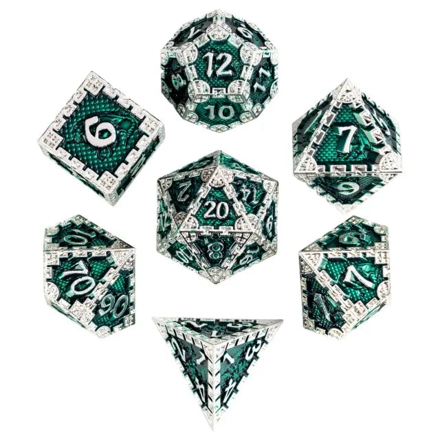 Green Dragon Metal DnD Dice Set | Revenant Foundry – Revenant Foundry