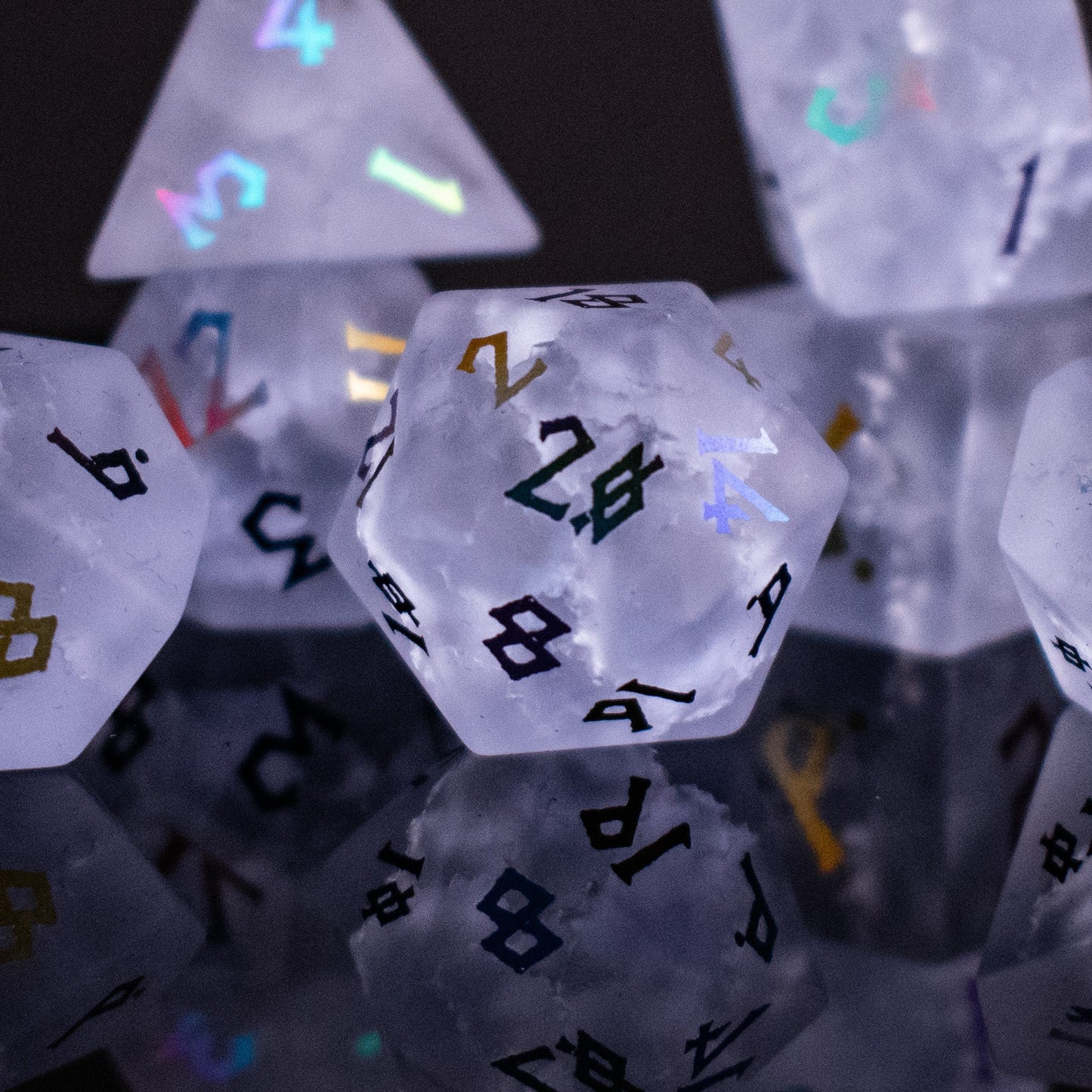 Prismatic Frost Shattered Glass Dice Set