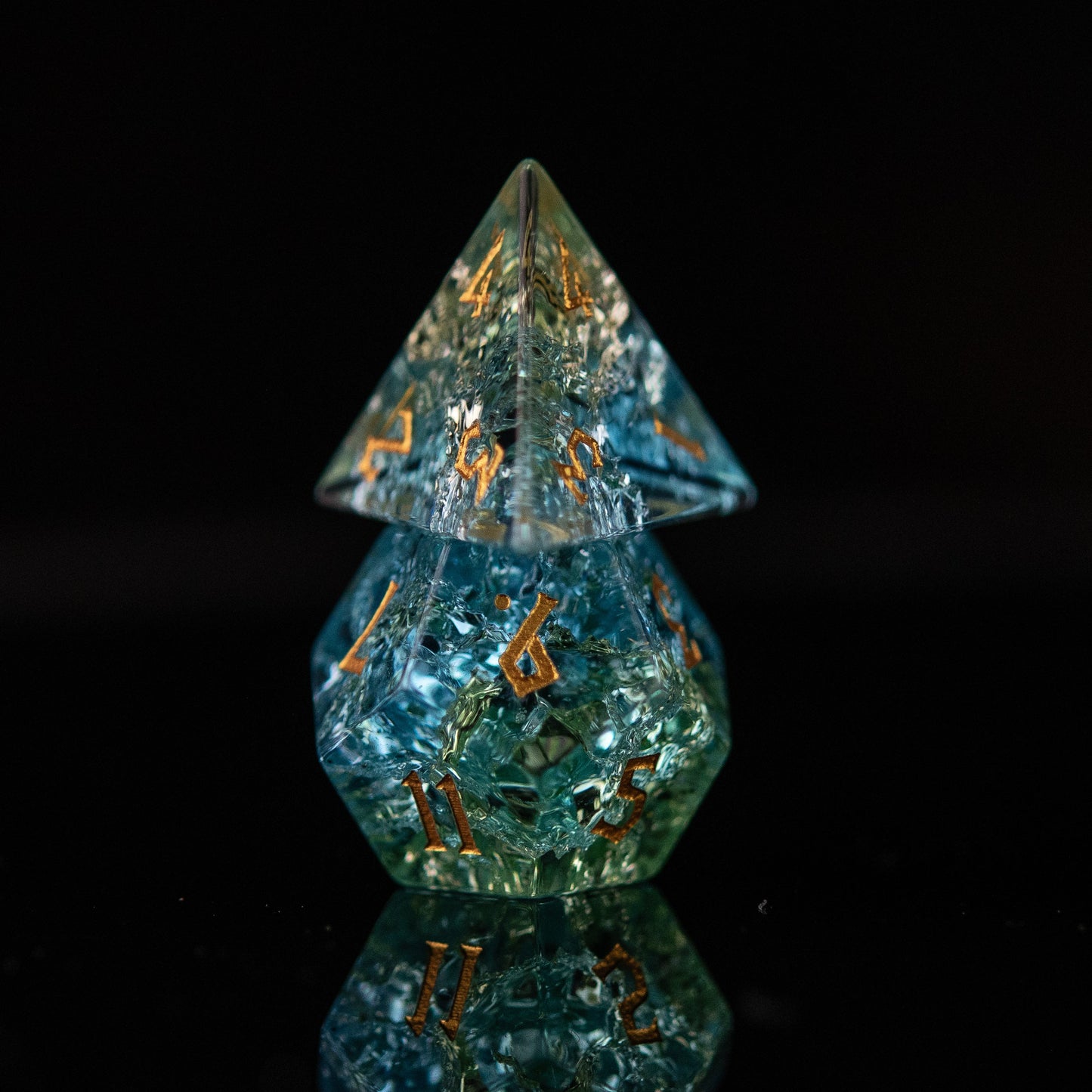 Tidal Shard Shattered Glass Dice Set