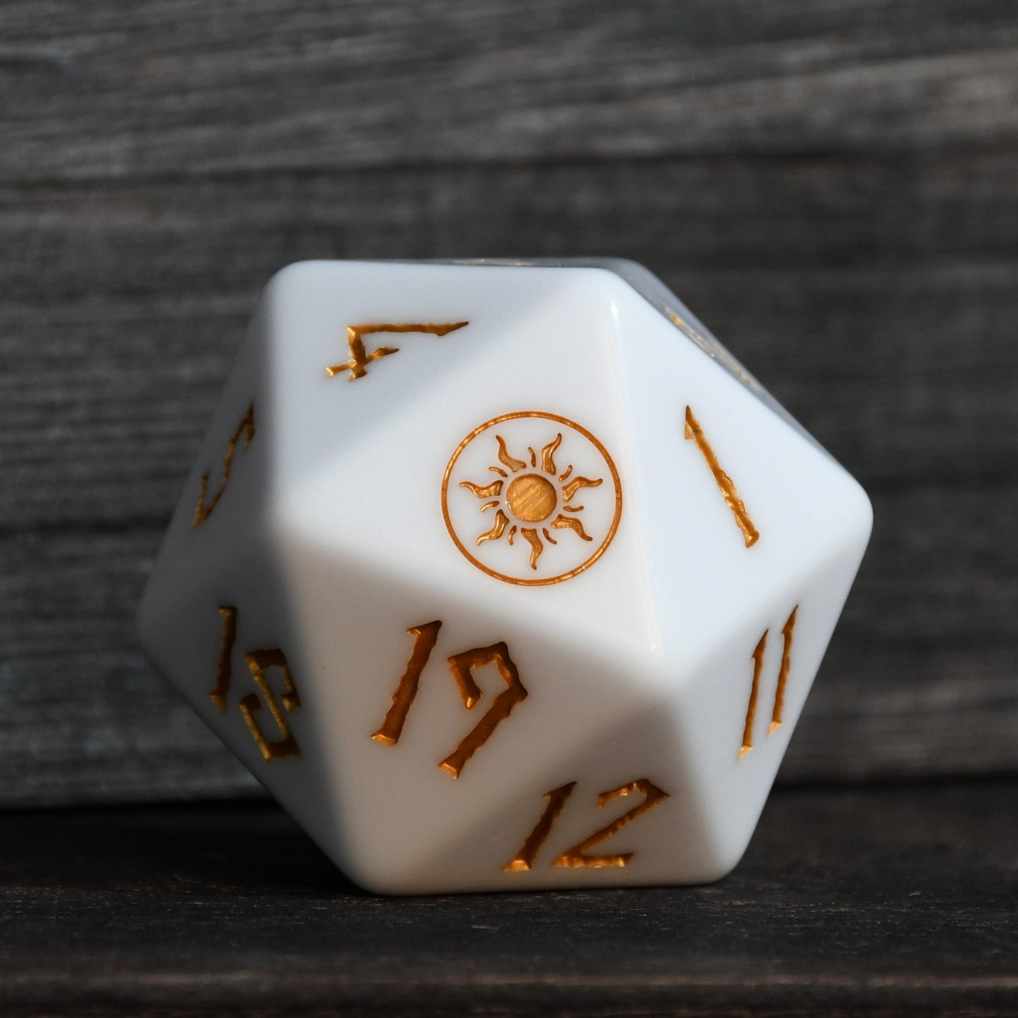 Plains Mana Spindown Acrylic D20 | MTG Life Counter