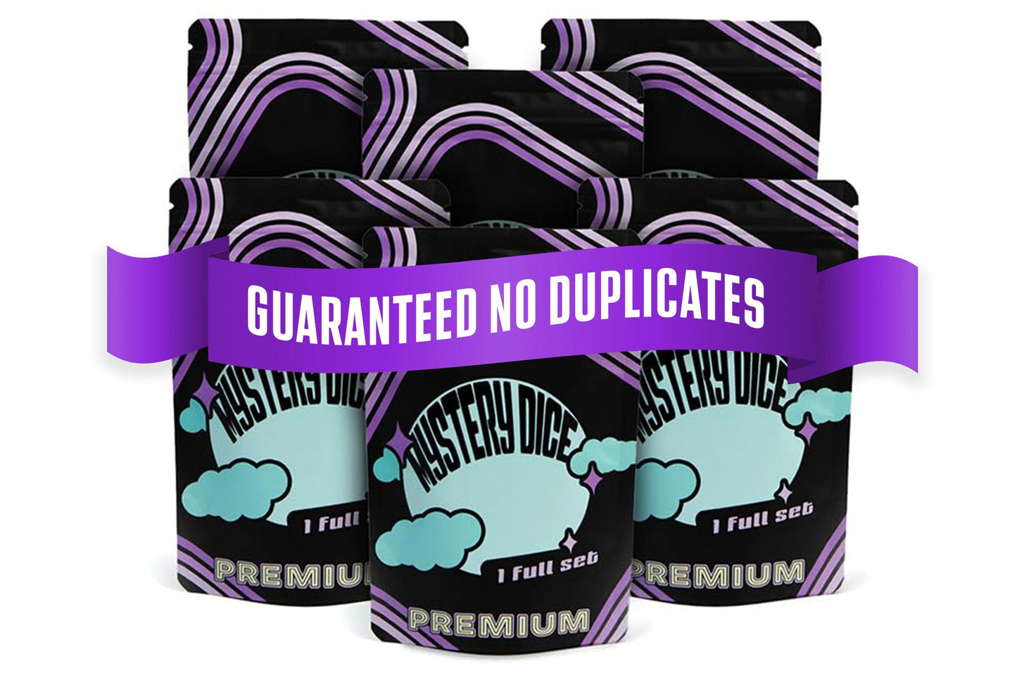 Premium Mystery Dice Set | DnD Dice + Pin + Sticker Bundle
