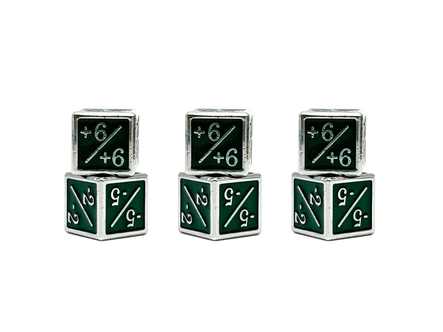 Green +1/+1 MTG Counter Dice Set (6pc)