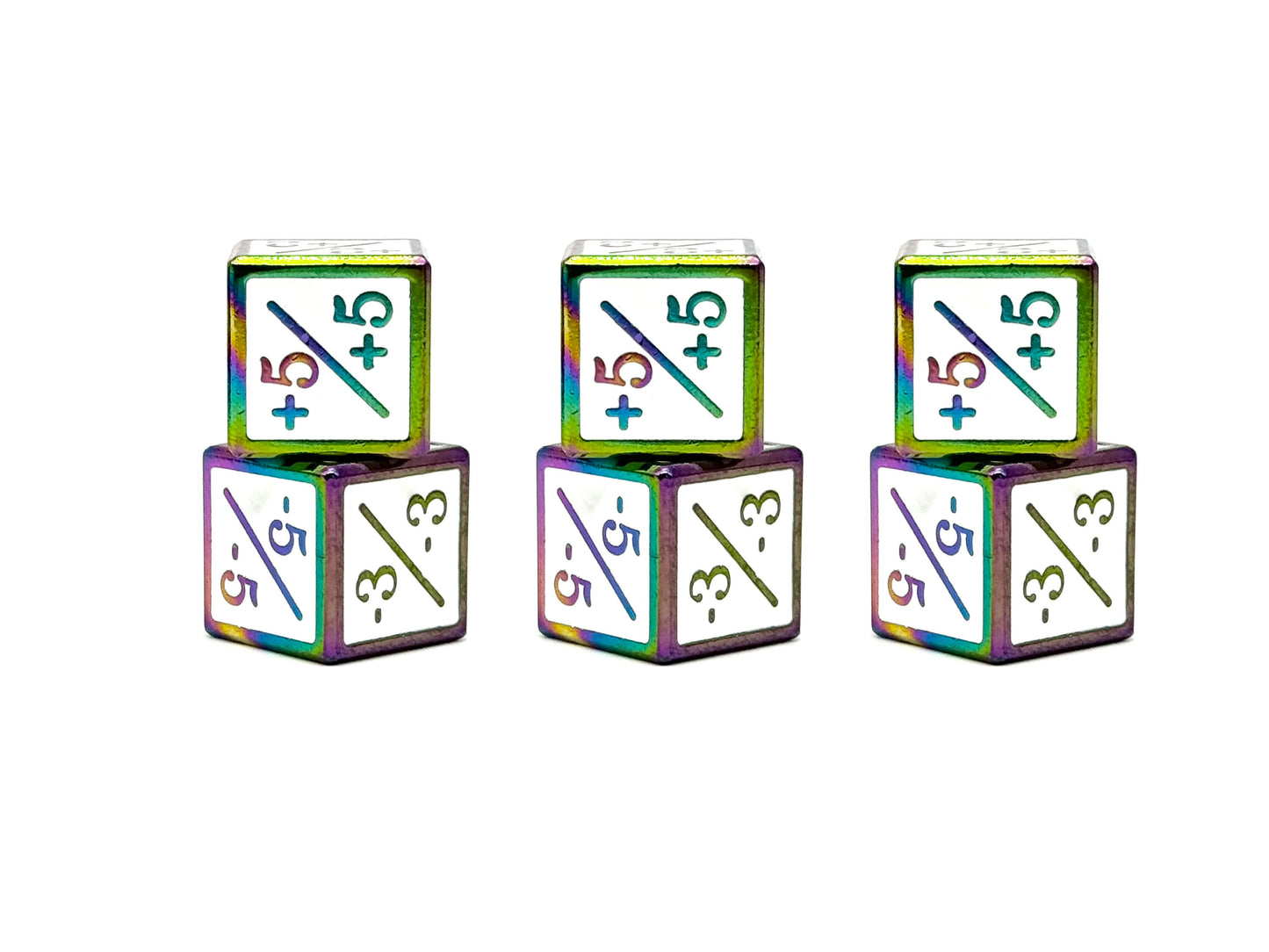 White +1/+1 MTG Counter Dice Set (6pc)
