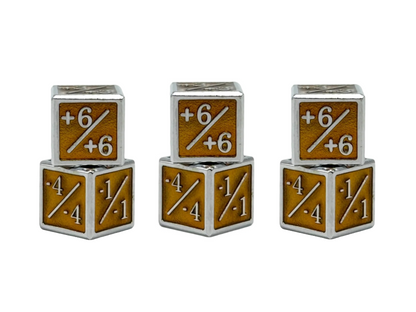 Yellow +1/+1 MTG Counter Dice Set (6pc)