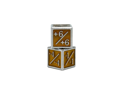 Yellow +1/+1 MTG Counter Dice Set (6pc)