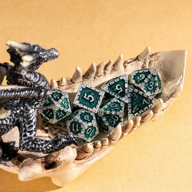 Green Dragon Metal DnD Dice Set | Revenant Foundry – Revenant Foundry
