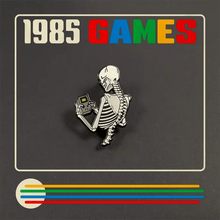 Skeleton Gameboy Enamel Pin | Retro Gamer Skeleton Pin