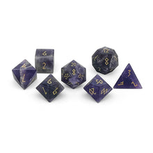 Frosted Gold Font Amethyst Dice Set | Gemstone Dice