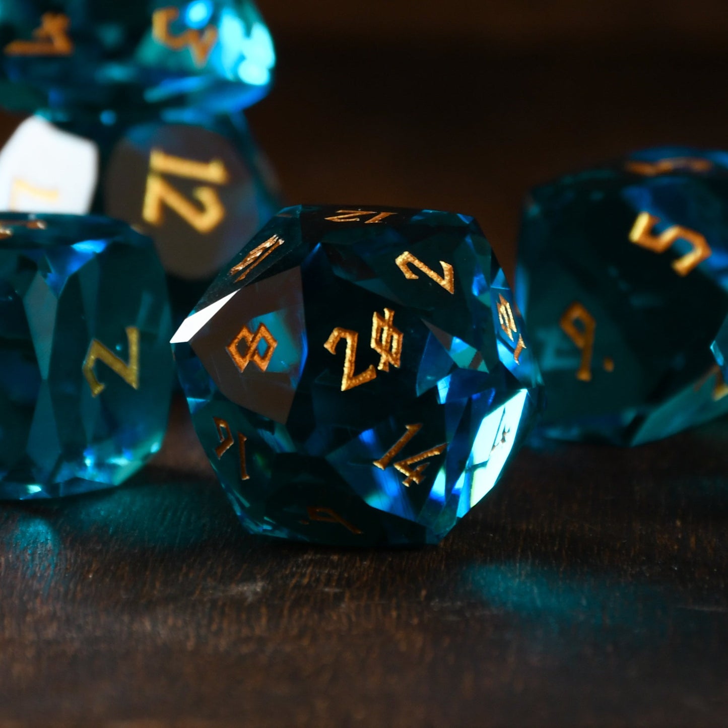 Cerulean Isles Glass Dice Set