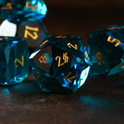 Cerulean Isles Glass Dice Set
