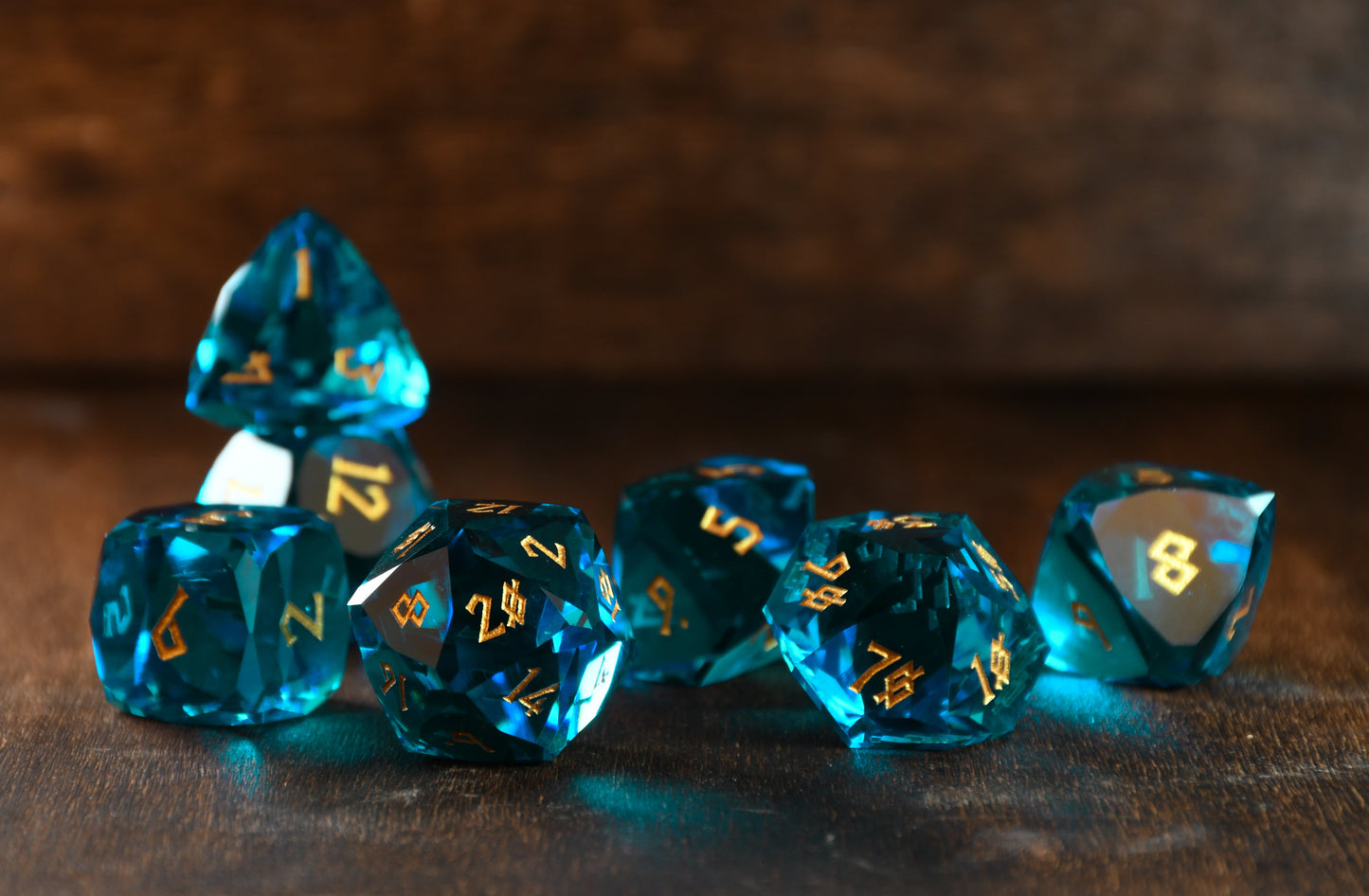 Cerulean Isles Glass Dice Set