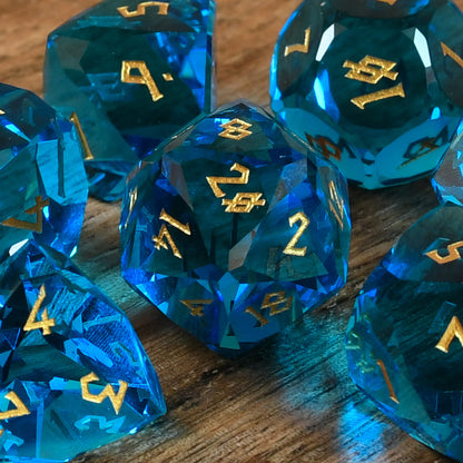 Cerulean Isles Glass Dice Set