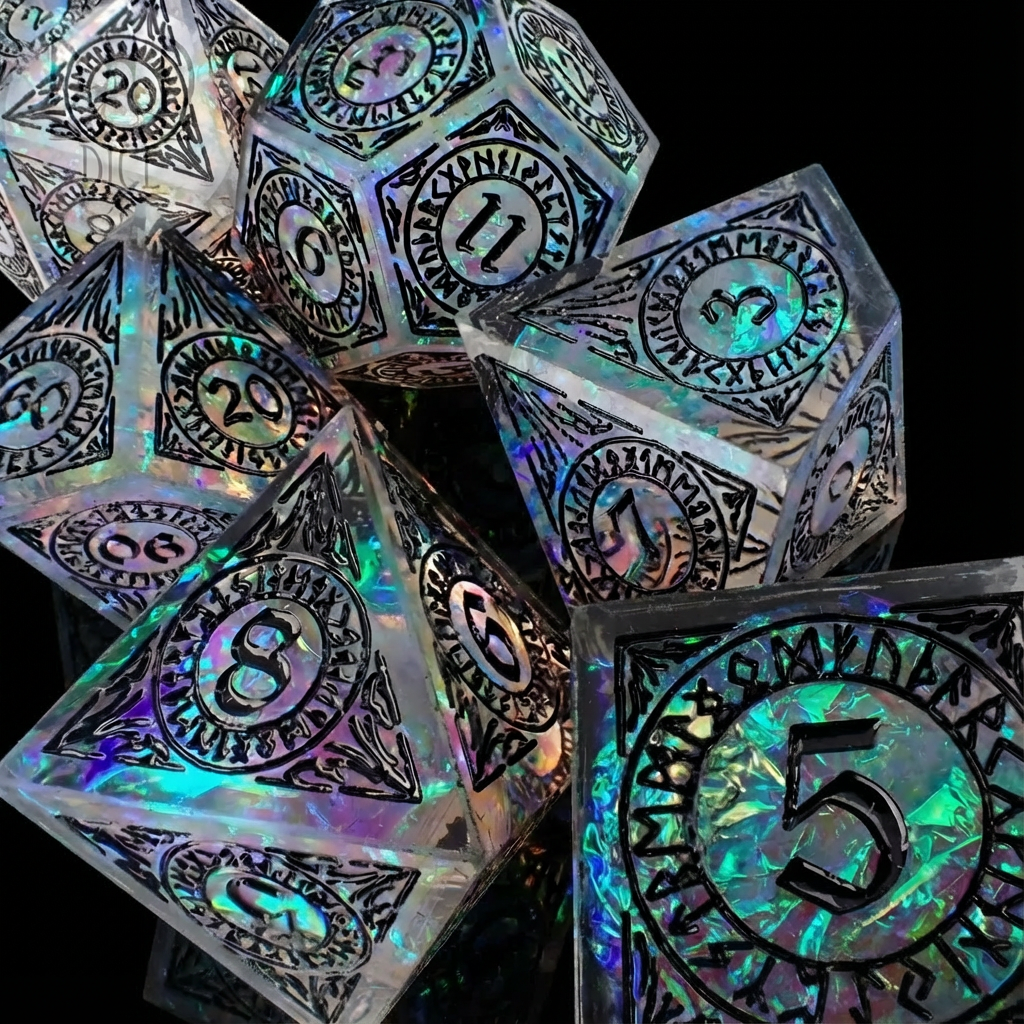 Halls of Asgard (Hand Made) - 7-Piece Resin Dice Set Boxed