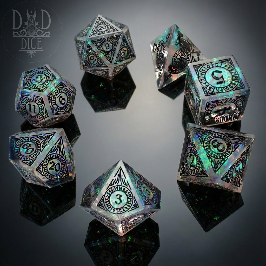 Halls of Asgard (Hand Made) - 7-Piece Resin Dice Set Boxed
