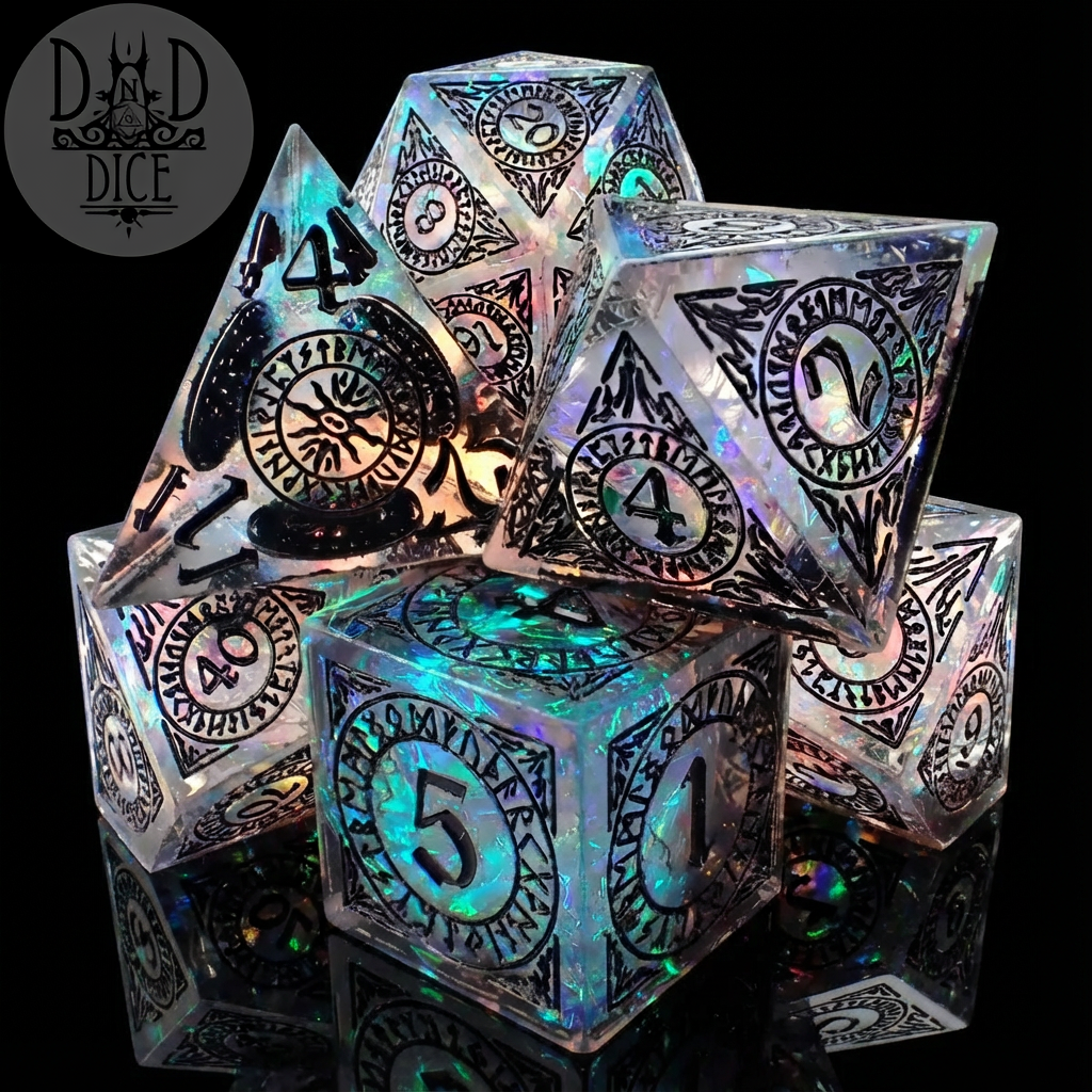 Halls of Asgard (Hand Made) - 7-Piece Resin Dice Set Boxed