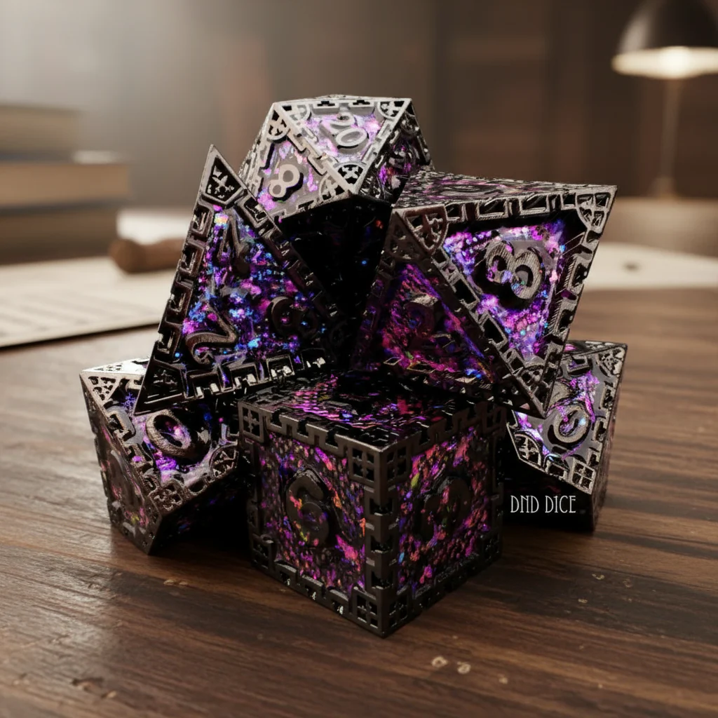 Metal DnD Dice Set - Purple and Black - Assimilation