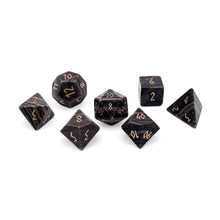 Black Striped Marble Dice Set | Gemstone Dice