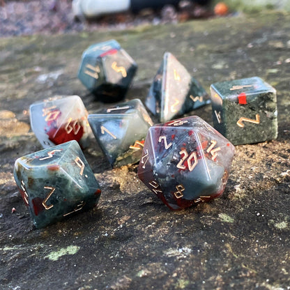 Bloodstone Dice Set | Gemstone Dice