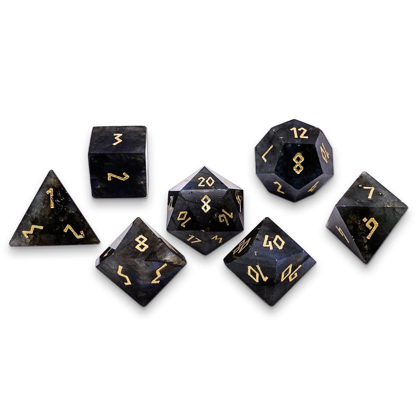 Blue Labradorite Dice Set | Gemstone Dice