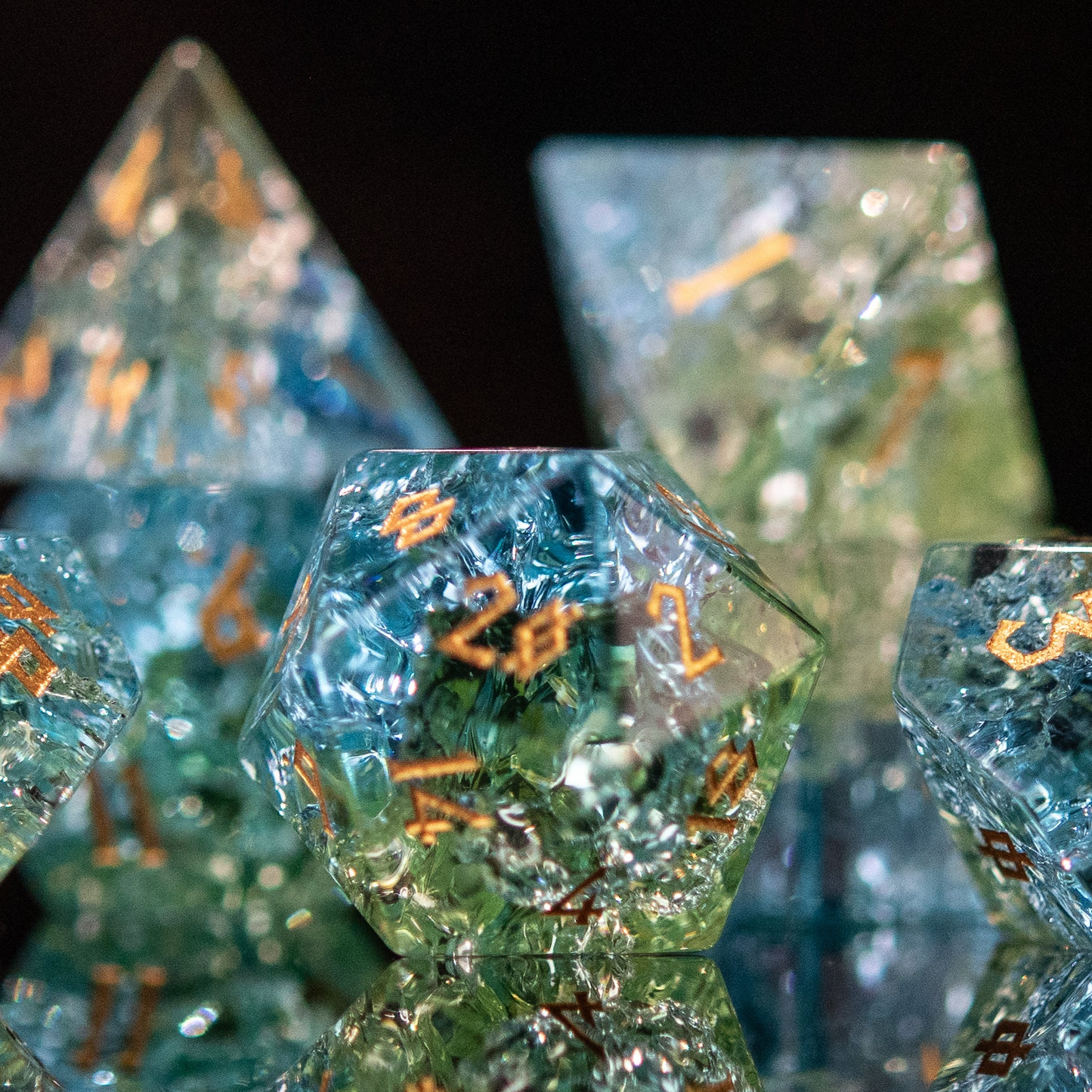 Tidal Shard Shattered Glass Dice Set