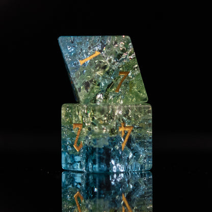 Tidal Shard Shattered Glass Dice Set