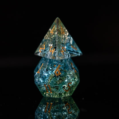 Tidal Shard Shattered Glass Dice Set
