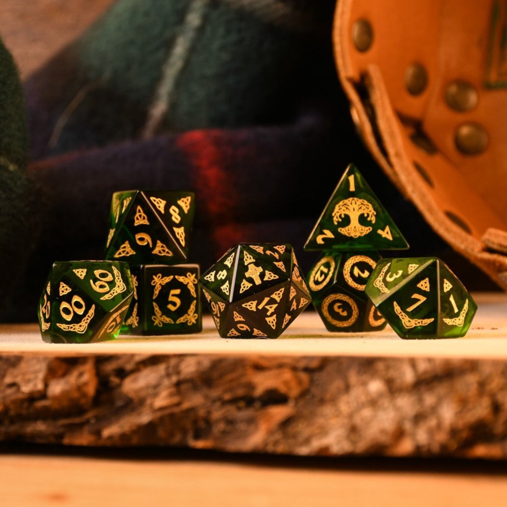 Celtic Oath Glass Dice Set