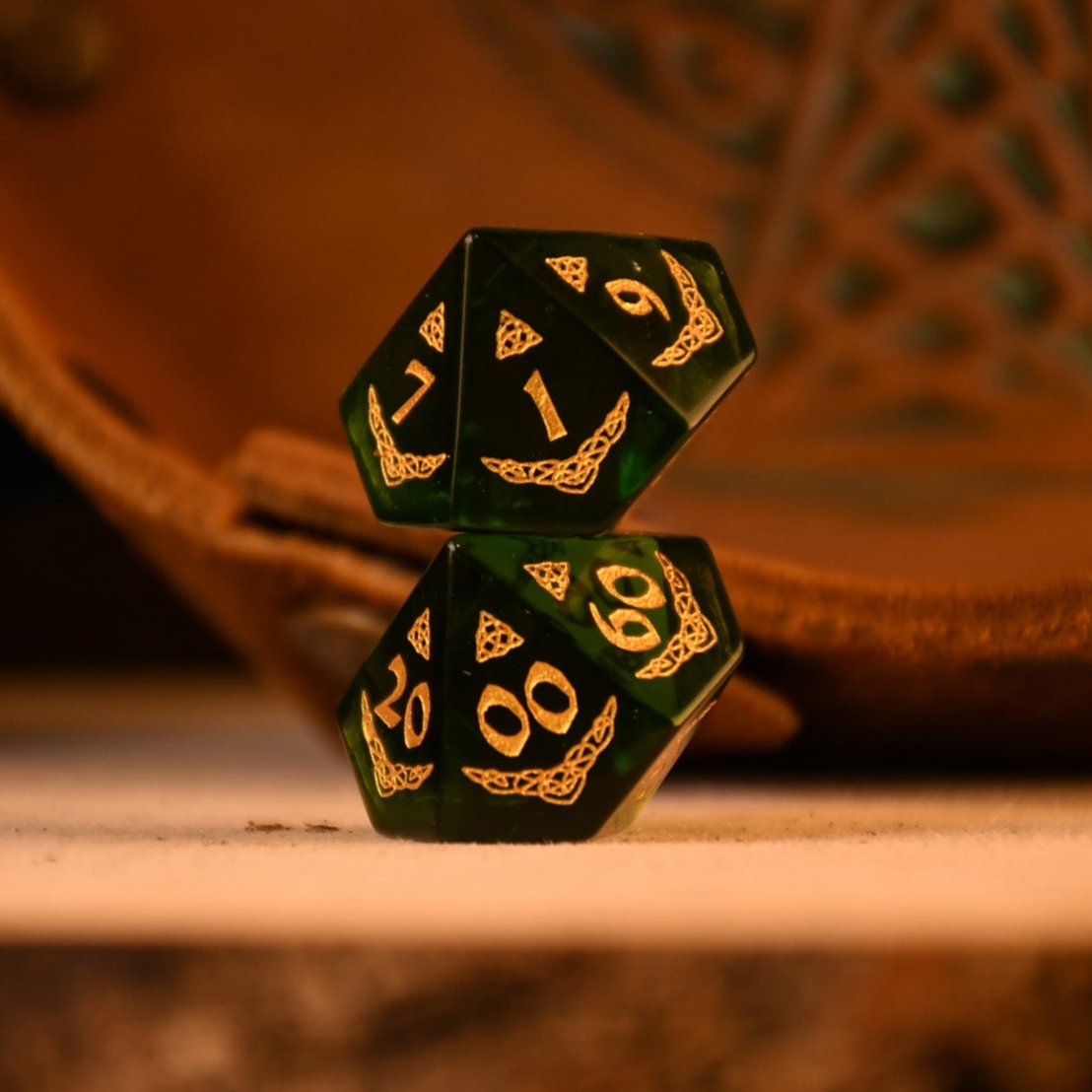 Celtic Oath Glass Dice Set
