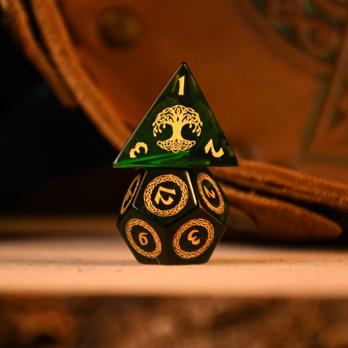Celtic Oath Glass Dice Set