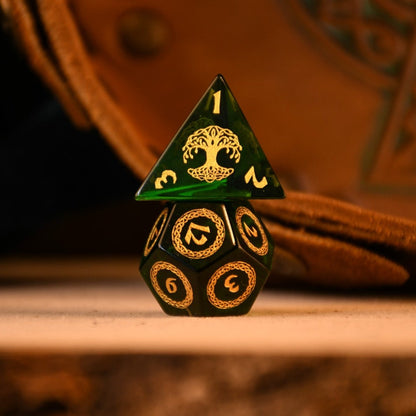 Celtic Oath Glass Dice Set