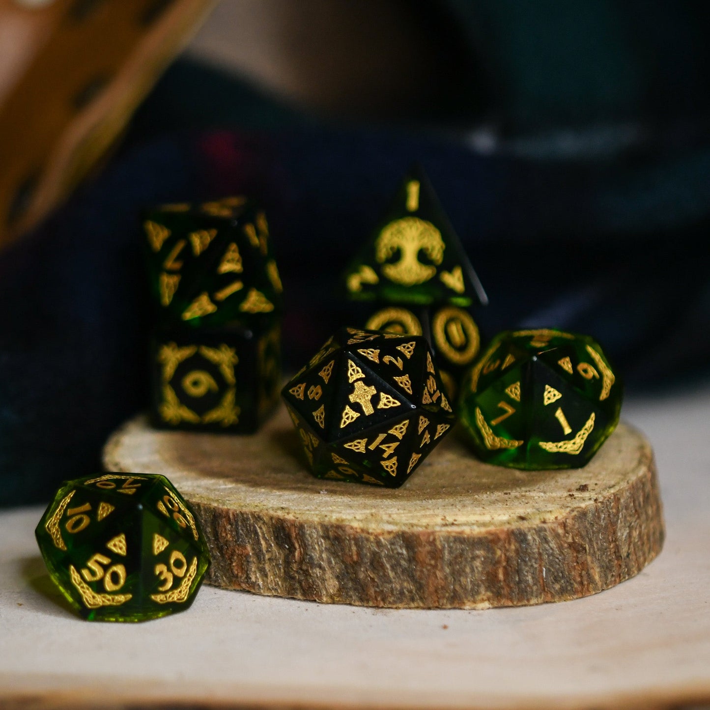 Celtic Oath Glass Dice Set