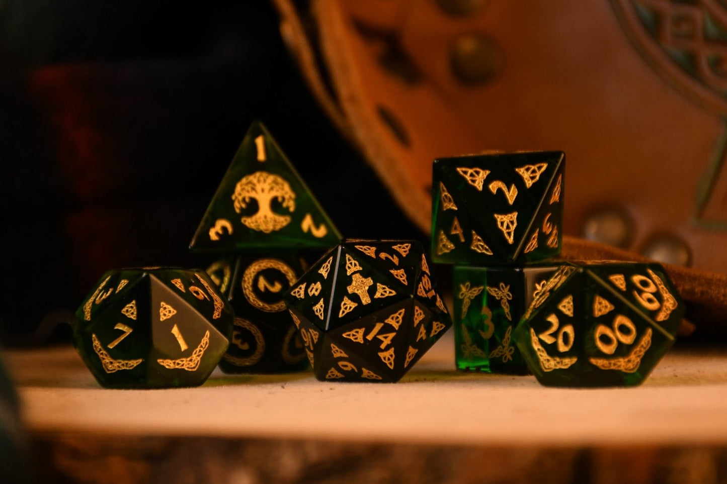 Celtic Oath Glass Dice Set