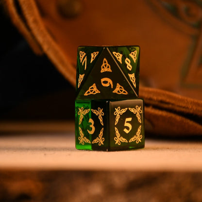 Celtic Oath Glass Dice Set