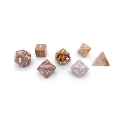 Coral Fossil Dice Set | Gemstone Dice