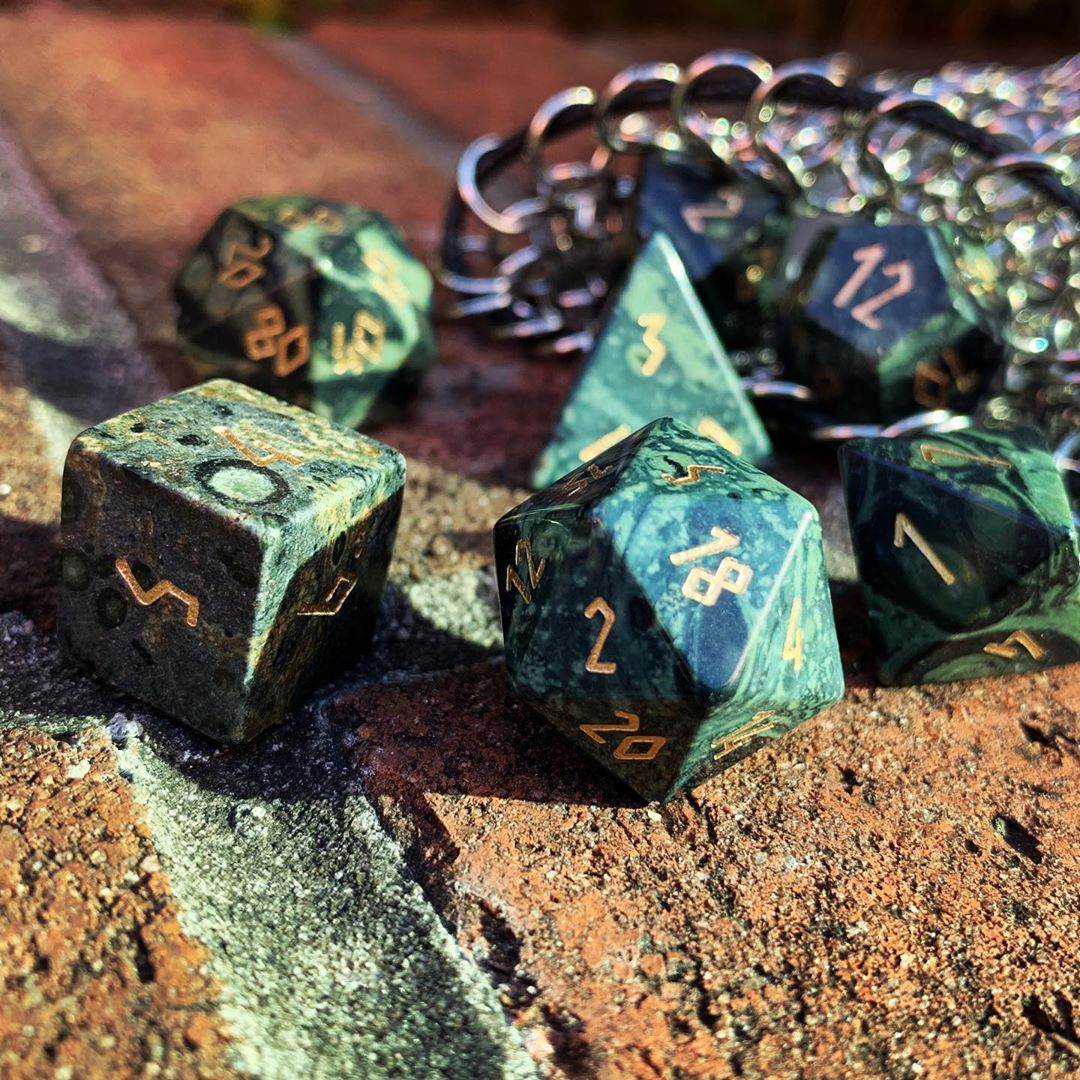 Crocodile Jasper Dice Set | Gemstone Dice