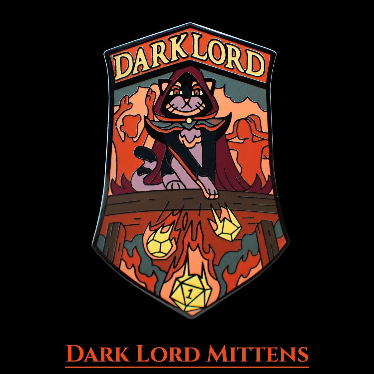 Evil Cat Enamel Pin – DnD and TCG Accessory - Dark Lord Mittens
