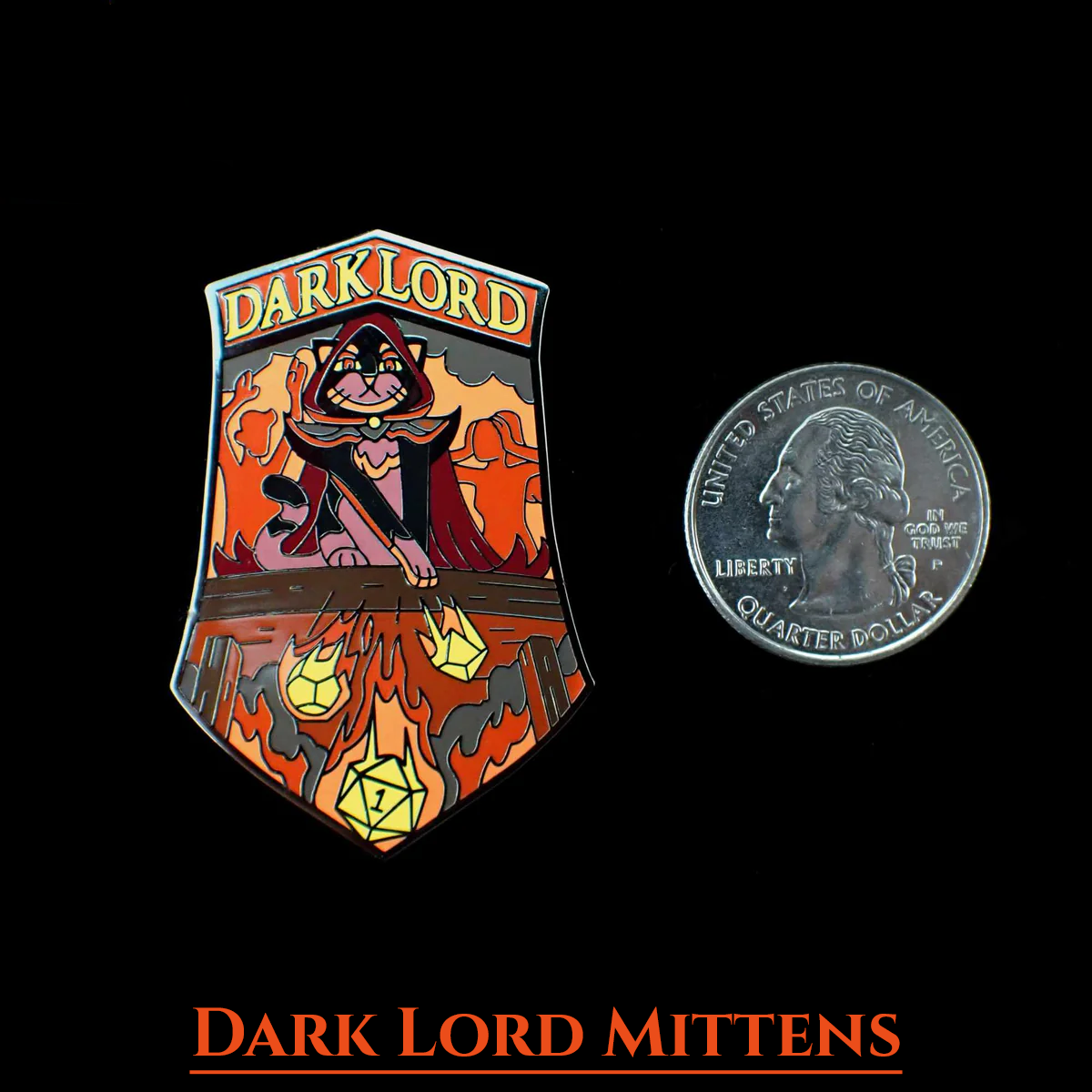 Evil Cat Enamel Pin – DnD and TCG Accessory - Dark Lord Mittens - Size Chart