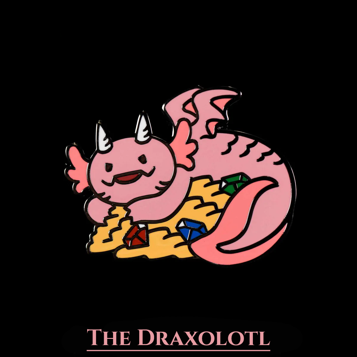 Axolotl Dragon Enamel Pin – DnD and TCG Accessory