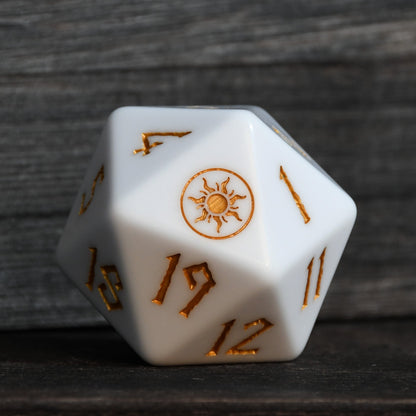 Plains Mana Spindown Acrylic D20 | MTG Life Counter
