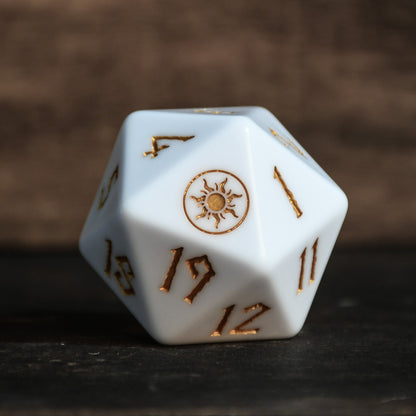 Plains Mana Spindown Acrylic D20 | MTG Life Counter