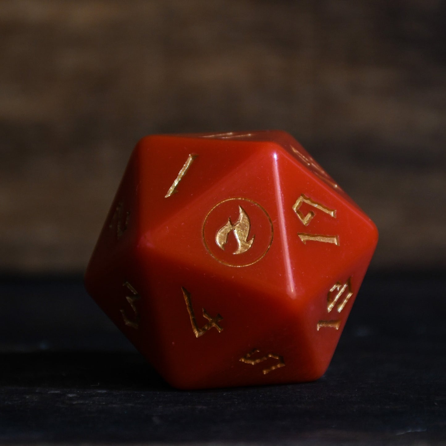 Mountain Mana Spindown Acrylic D20 | MTG Life Counter