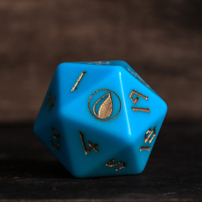 Island Mana Spindown Acrylic D20 | MTG Life Counter