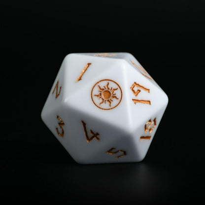 Plains Mana Spindown Acrylic D20 | MTG Life Counter