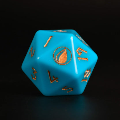 Island Mana Spindown Acrylic D20 | MTG Life Counter