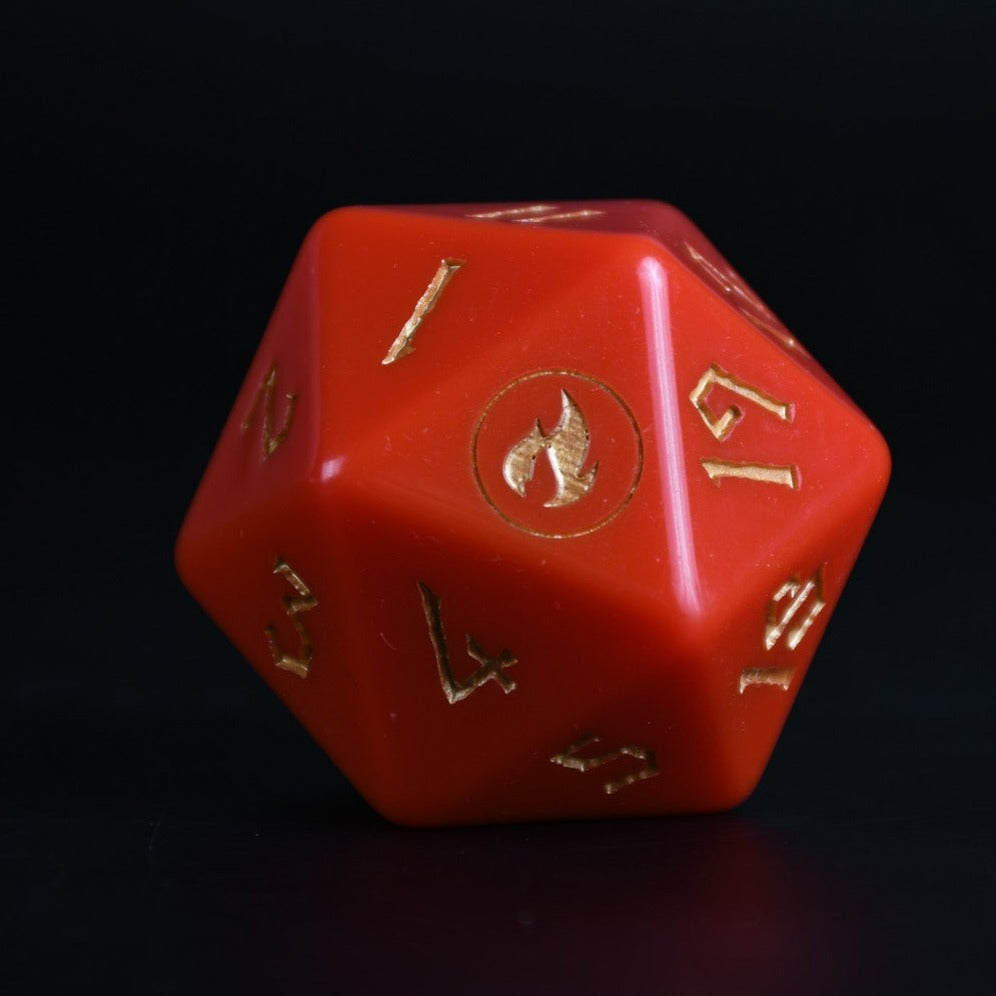 Mountain Mana Spindown Acrylic D20 | MTG Life Counter
