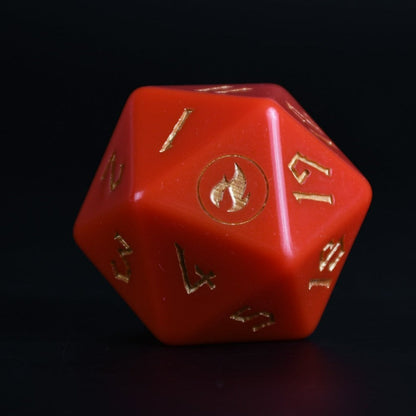 Mountain Mana Spindown Acrylic D20 | MTG Life Counter