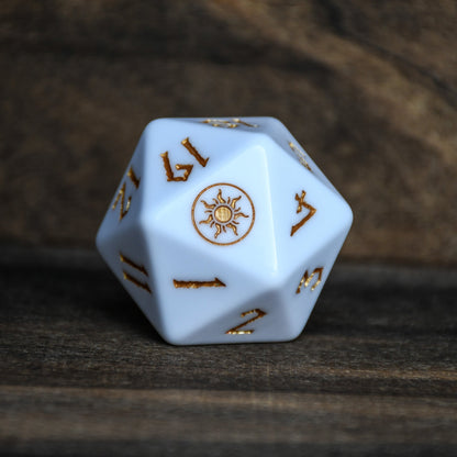 Plains Mana Spindown Acrylic D20 | MTG Life Counter