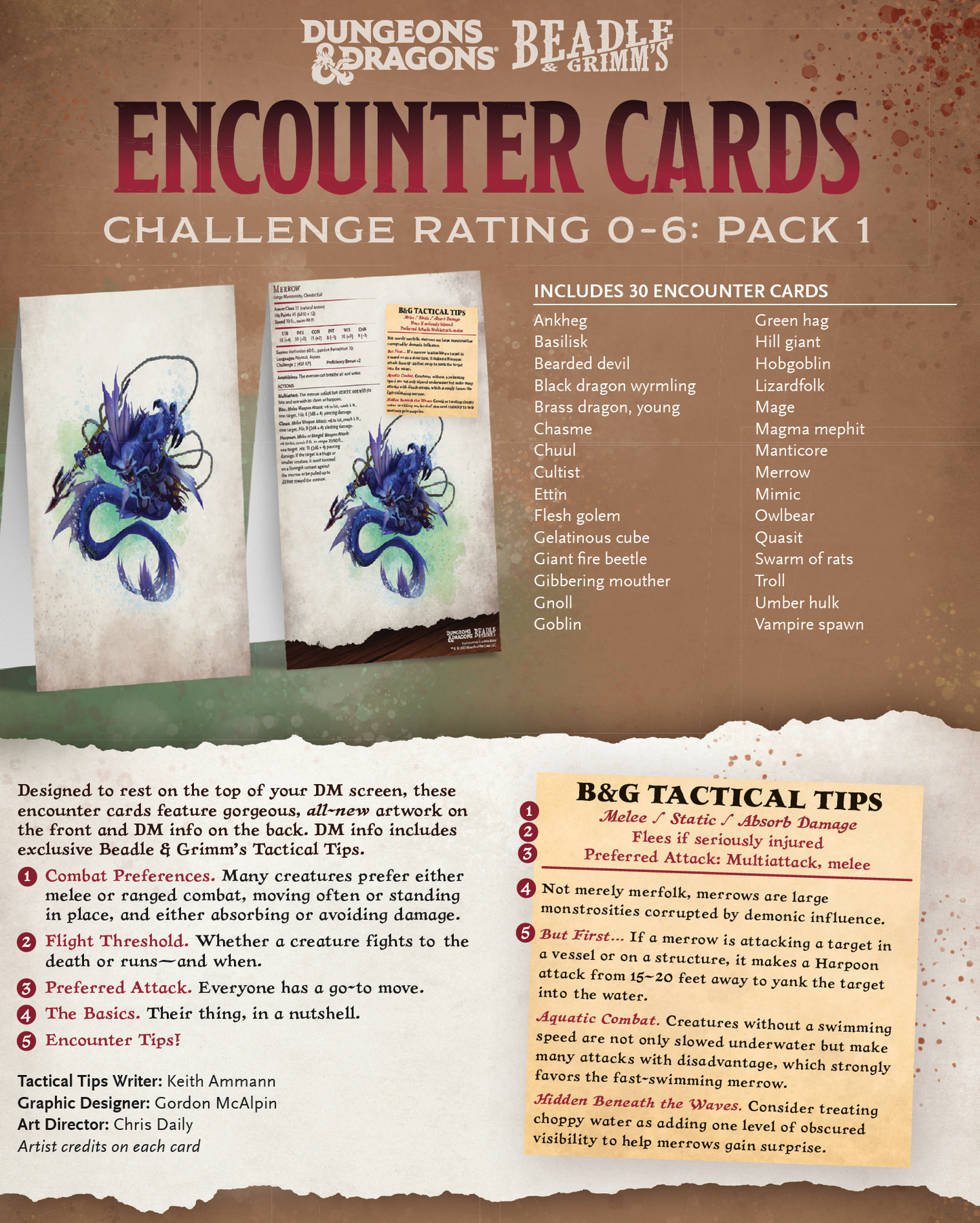 DnD Encounter Cards (Pack 1) | Challenge Rating 0–6