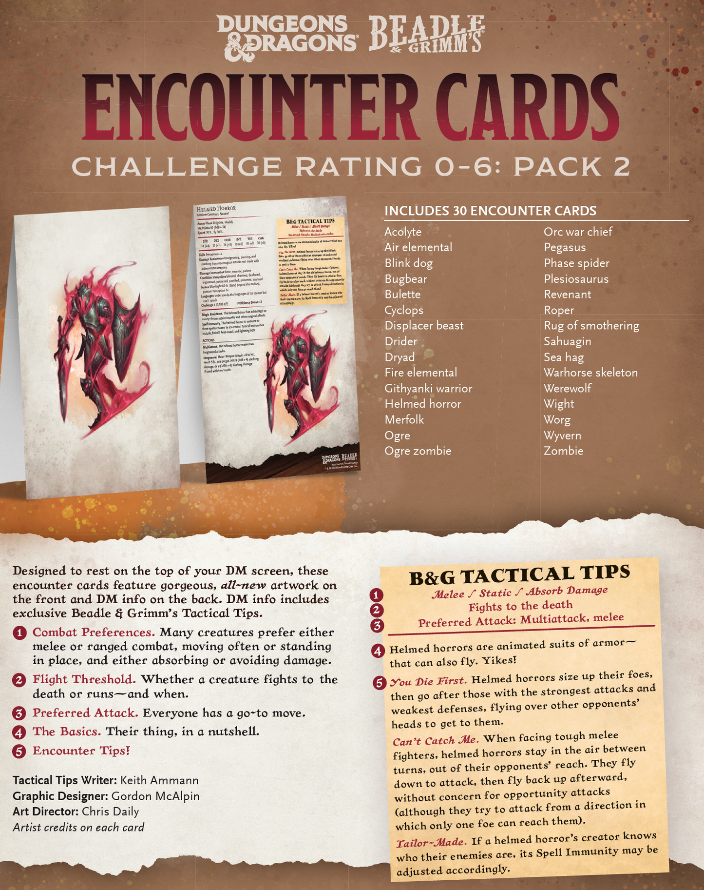 DnD Encounter Cards (Pack 2) | Challenge Rating 0–6